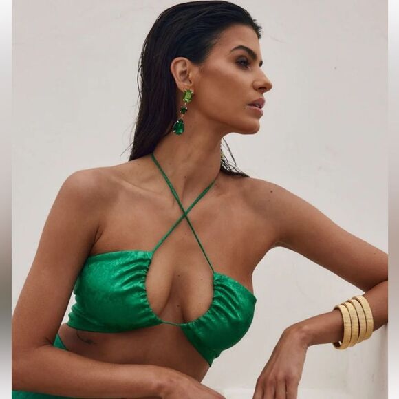 12th Tribe St. Barths shimmer gold top and skirt - Picture 2 of 7